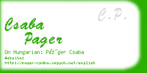 csaba pager business card